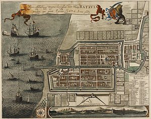 Kaart van Batavia uit 1681.